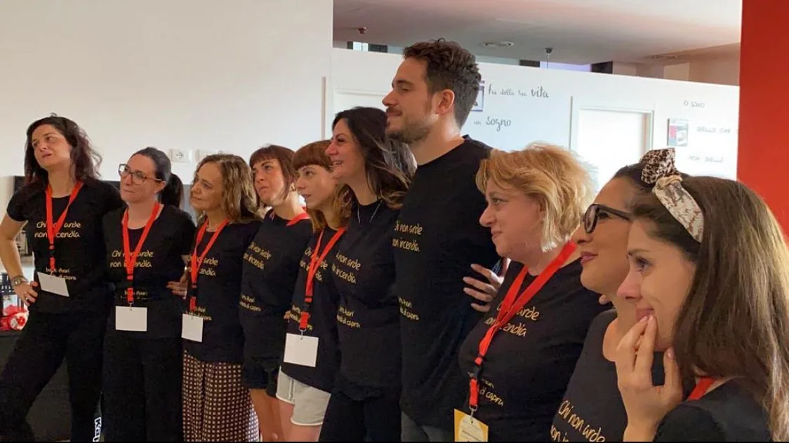 Alessandro e Marzia con il gruppo di un'edizione del percorso