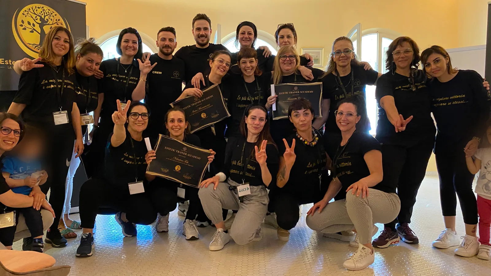 Le titolari con il diploma a fine percorso