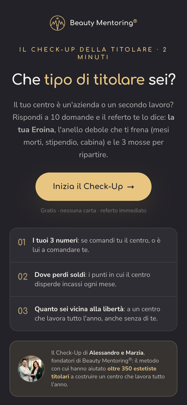 Il quiz «Che tipo di titolare sei?» da telefono