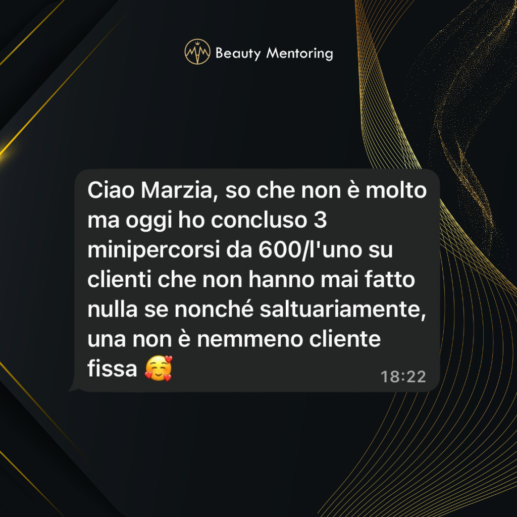 Testimonianza cliente Beauty Mentoring 4