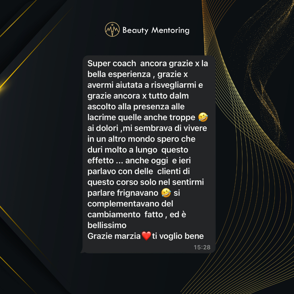 Testimonianza cliente Beauty Mentoring 7