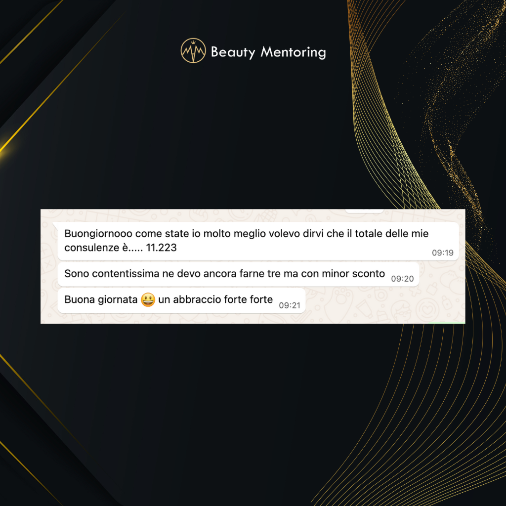 Testimonianza cliente Beauty Mentoring 14